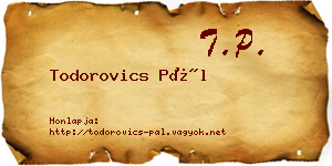 Todorovics Pál névjegykártya
