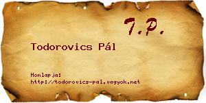 Todorovics Pál névjegykártya